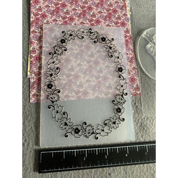 Crafting Paper & Fairy Stamps Embossing Folder Set - Floral Prints & Clear Acryl - Picture 5 of 9